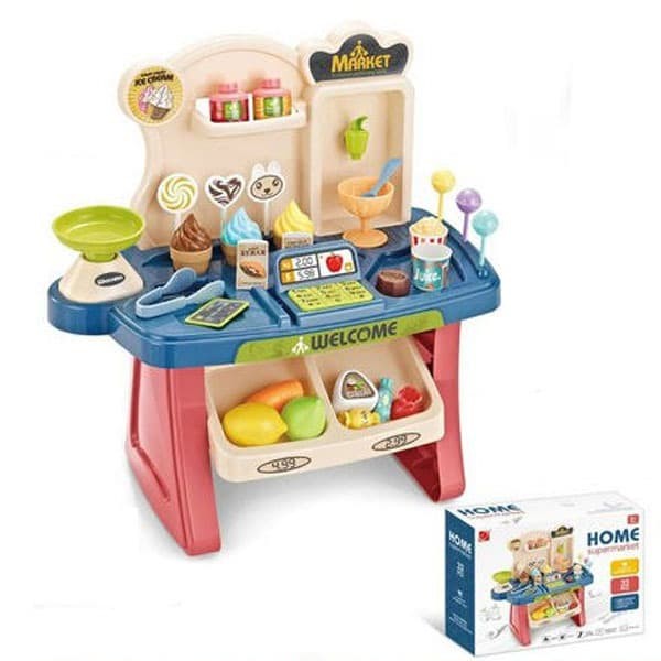 MINI MARKET PLAYSET BLUE  - SUPER MARKET PLAYSET