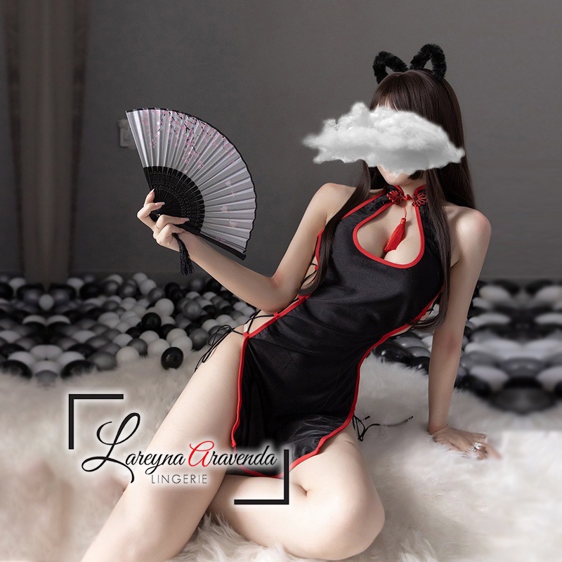 Lareyna Aravenda Set Lingerie + CD Seksi Costume Cheongsam Warrior LG403