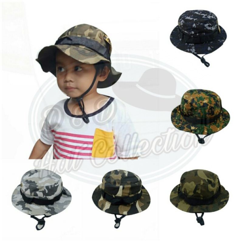Topi rimba anak rimba hat anak topi motif tactical army camo