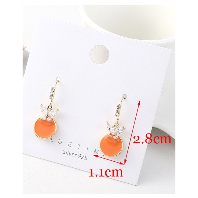 LRC Anting Gantung Fashion Golden Butterfly Wing Gold-plated Earrings Y63062