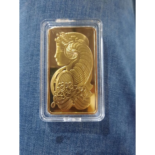 LM Logam Mulia 100 gram Fine Gold 999.9 Logo Bank Swiss Emas Replika