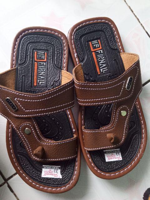  Sandal  anak  cowok  laki jepit firnall crem coklat Shopee 