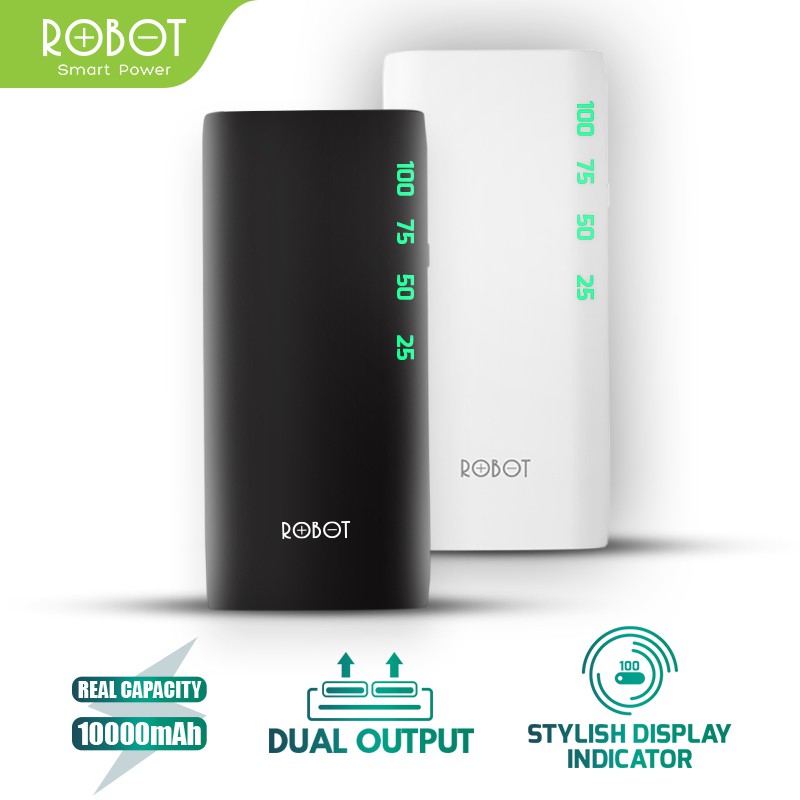 Powerbank ROBOT 10000mAh RT130 Led Dual Port USB Quick