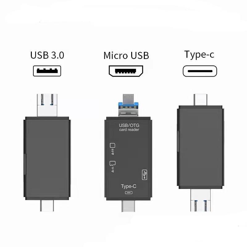 [6 In 1 SD Card Reader] [USB C Card Reader USB 2.0 TF/Mirco SD Smart Memory Card Reader][Type C Flash Drive Cardreader Adapter]