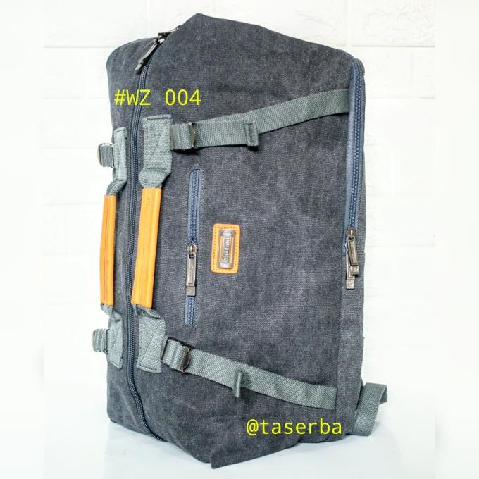 Bag Canvas - Tas Backpack Canvas Ransel 3In1 Denim Tebal Jeans Urban Witzman Wz 004