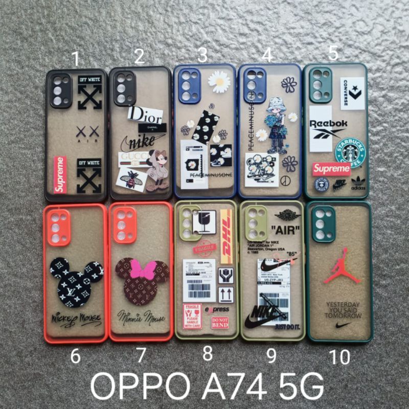 Case gambar Oppo A74 5G motif brand soft softcase softshell silikon cover casing kesing housing