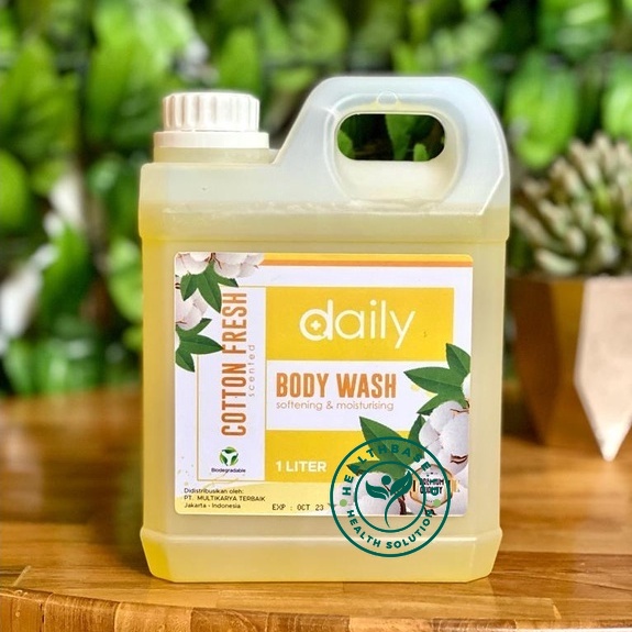 SABUN MANDI CAIR FORMULASI KOREA | BODY WASH FOAM PREMIUM 1 LITER DAILY | SABUN MANDI CAIR WANGI SEGAR MELEMBUTKAN KULIT