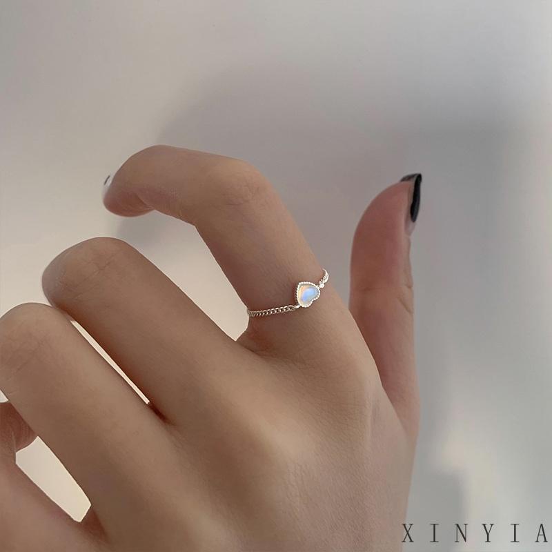 Xia.id Cincin Jari Telunjuk Wanita Desain Rantai Hati Simple Mewah