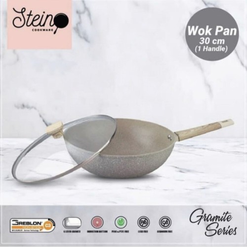 STEIN Cookware Wok Pan 30 cm with Lid / Wajan STEIN