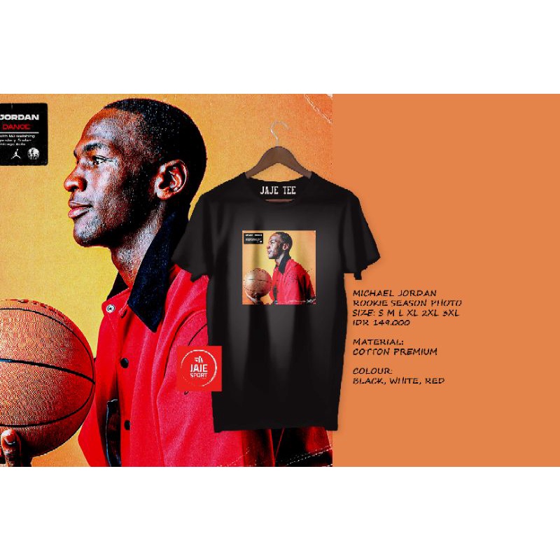 KAOS BASKET NBA MICHAEL JORDAN ROOKIE SEASON PHOTO JAJE TEE