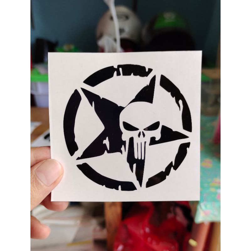 

stiker punisher custom cutting stiker murah