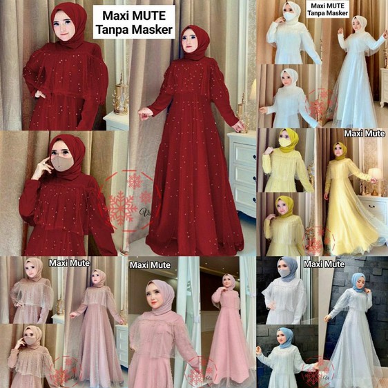 MAXI MUTE 6 WARNA vV / PAKAIAN MUSLIM WANITA