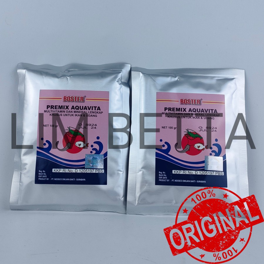 BOSTER PREMIX AQUAVITA 100 GRAM / MULTIVITAMIN IKAN DAN UDANG