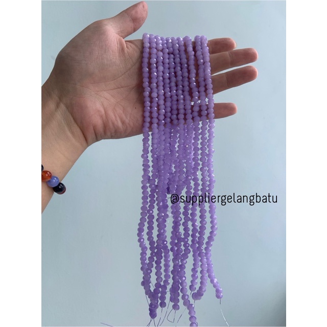 Crystal Ceko 6mm PURPLE DOFF ungu dopp manik bakpao rondele cantik