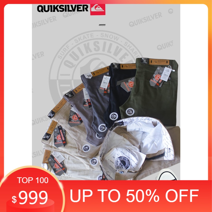 Celana Chino Panjang Pria premium Quicksilver Full Acc