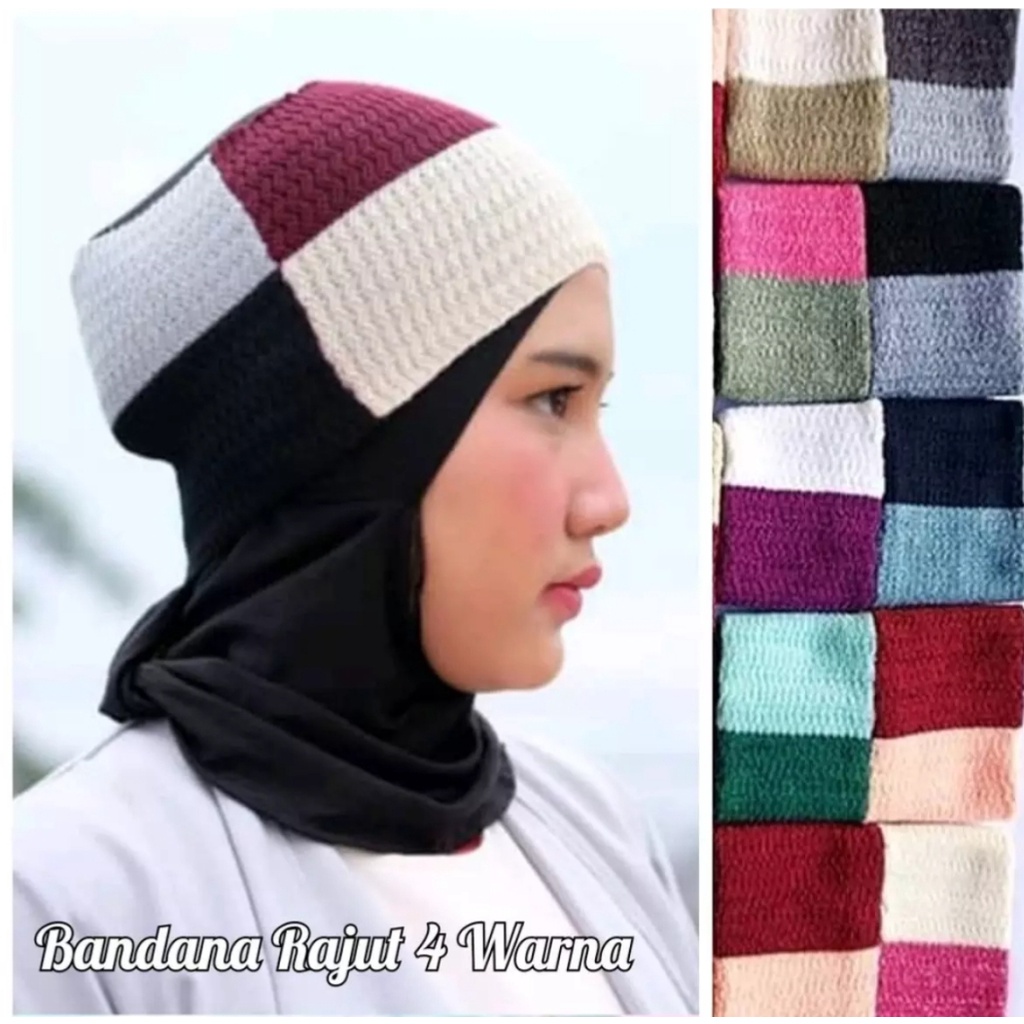 Dalaman Krudung Rajut 4 Warna Premium/Ciput Rajut 4 Warna