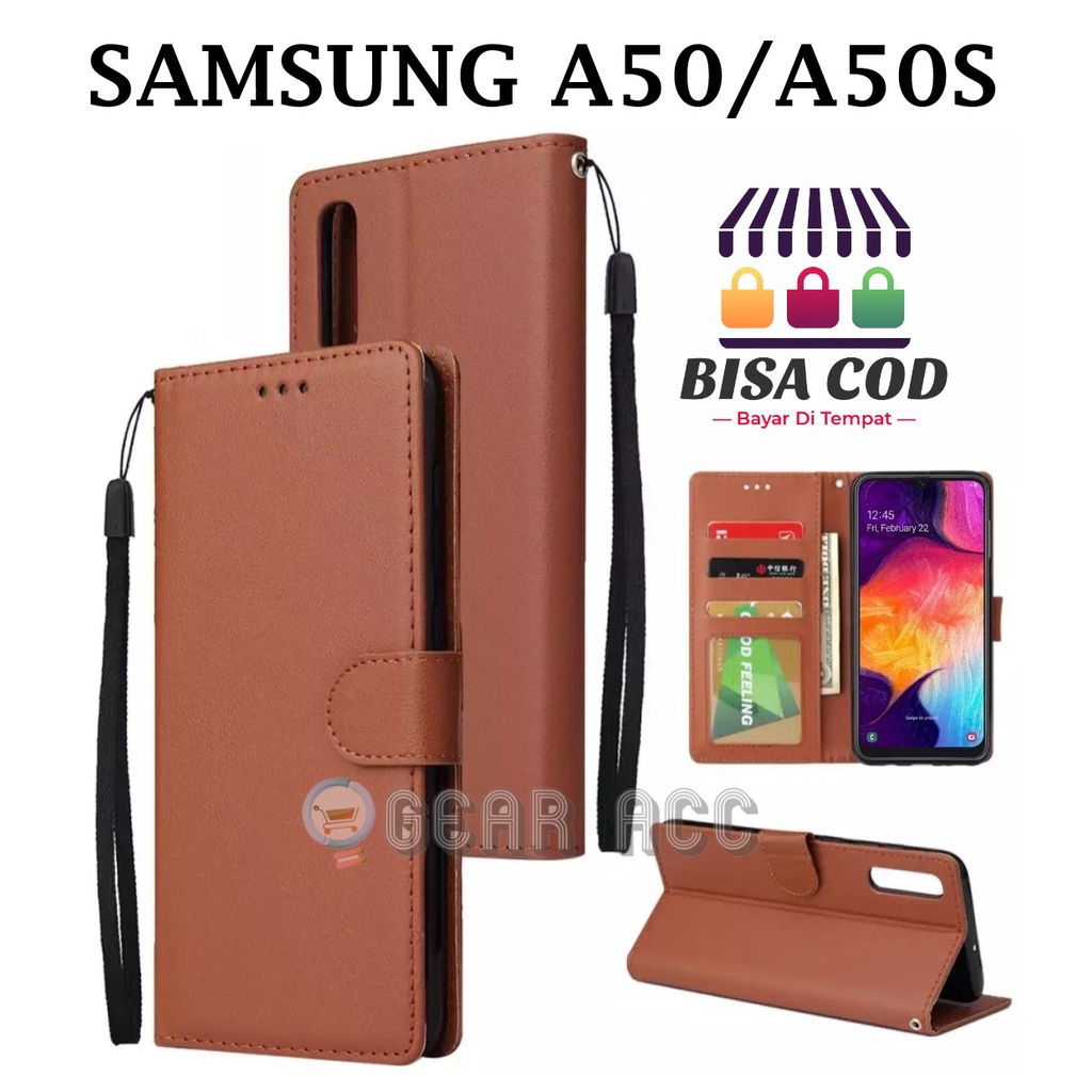 FLIP CASE SAMSUNG A50/A50S-FLIP COVER DOMPET CASING-WALLET LEATHER CASE FLIP SARUNG BUKU FLIP LEATHE