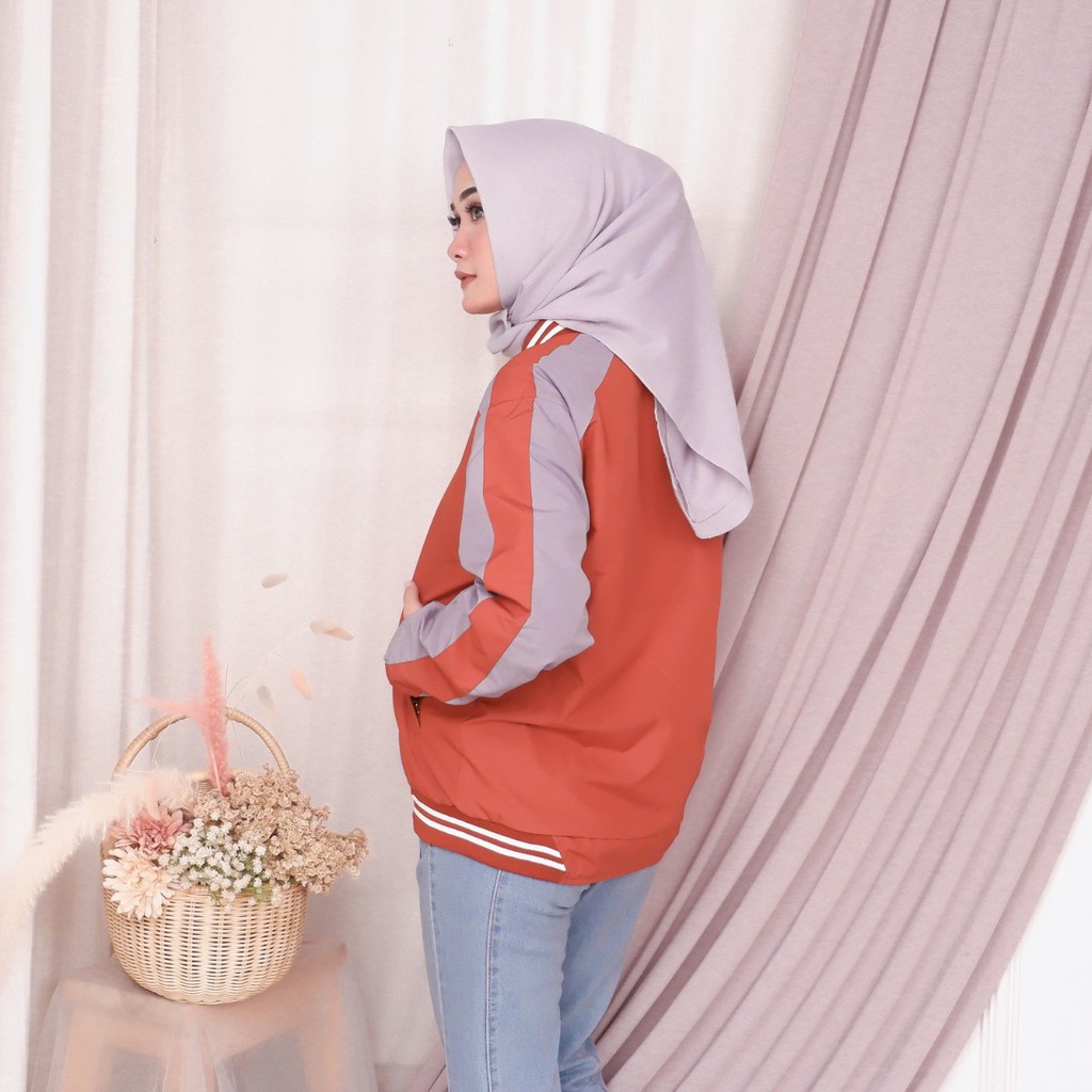 SKJ ORANGE |ManNeedMe x AMZ| Jaket Pria Bomber Jaket Parasut Unisex 2 in 1 ORIGINAL