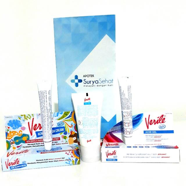 Verile Acne Gel - Verile Facial Wash - Verile Blemish Cream - Paket Perawatan Verile - Paket Verile