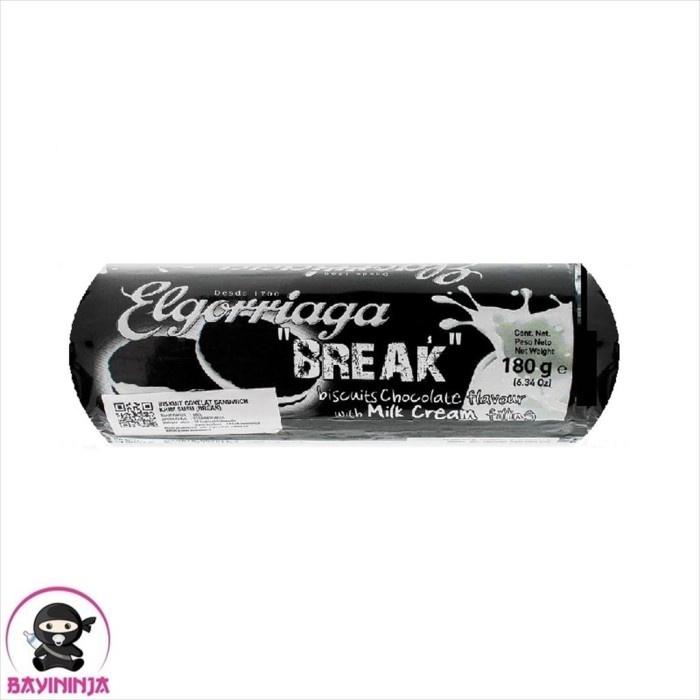 

ELGORRIAGA Break Biskuit Cokelat Sandwich isi Krim Susu 180 g T-Ninjabayi 01