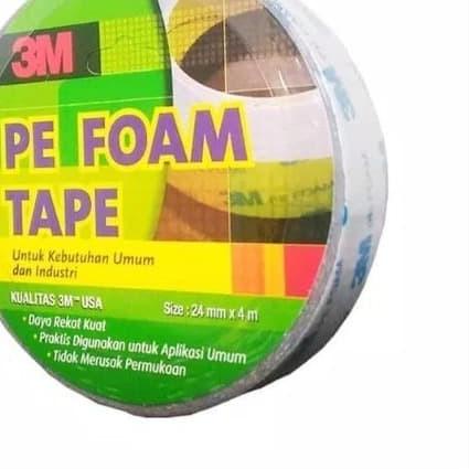 

◙ DOUBLE TAPE BUSA 3M Pe Foam Tape 24 mm x 4 M ORIGINAL SERBAGUNA ✲