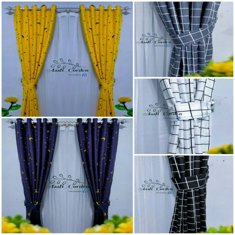 GORDEN KORDEN HORDENG KATUN MOTIF KOTAK YELLOW STAR BLUE STAR