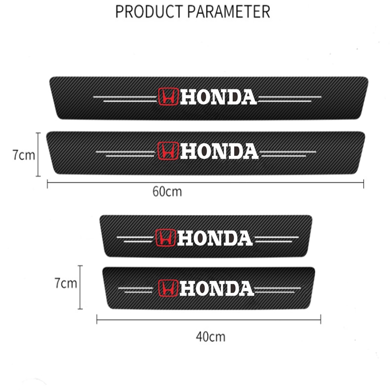 4pcs Stiker Bahan Kulit Serat Karbon Tebal Tahan Gores Untuk Honda City Jazz Civic Fc CRV Accord BRV