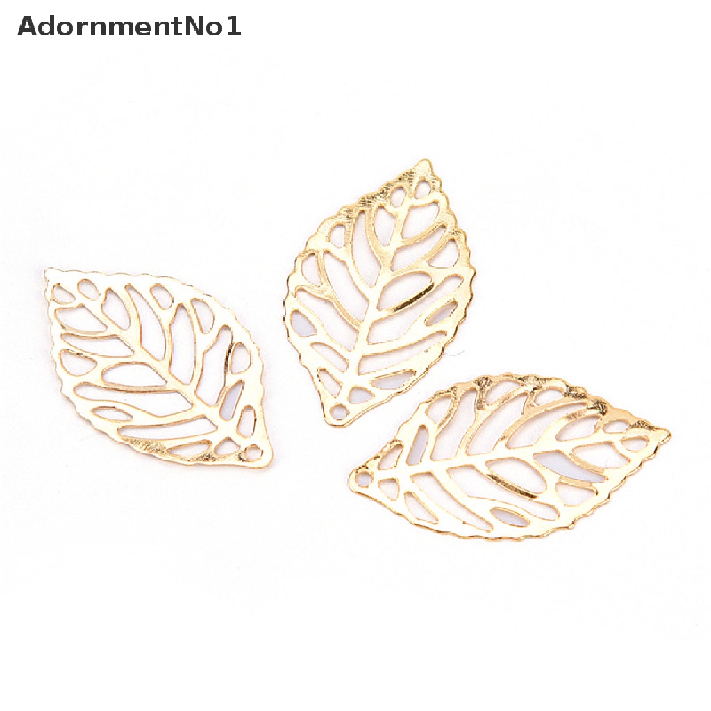 [AdornmentNo1] 50PCS Charm Filigree Hollow Leaves Pendant DIY Jewelry Making Leaves Metal Craft [new]