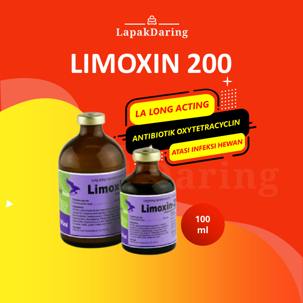 Jual Limoxin Isi Ml La Long Acting Antibiotik Oxytetracyclin Spektrum Luas Atasi