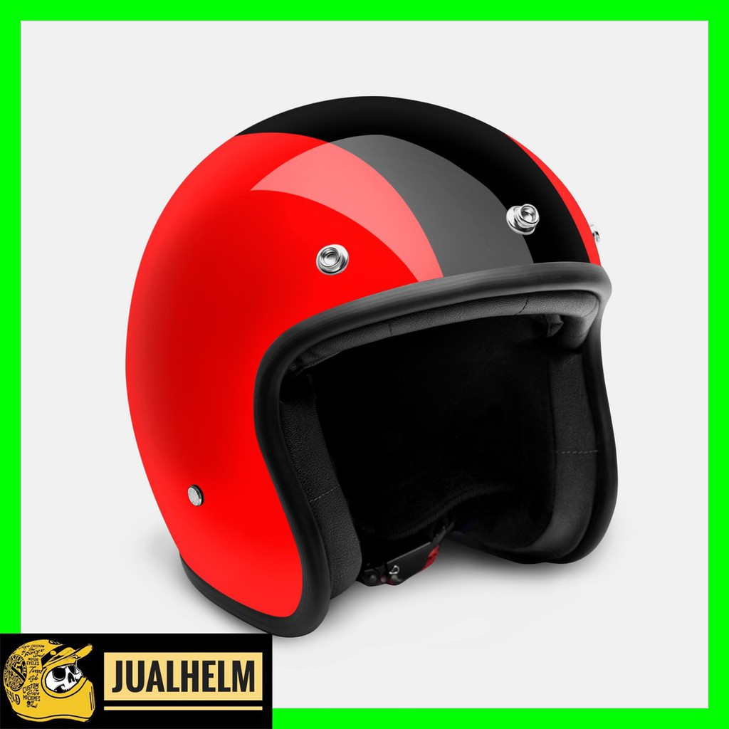 HELM RETRO ZULU VIPER RED MERAH ( Half Face / Simpson )