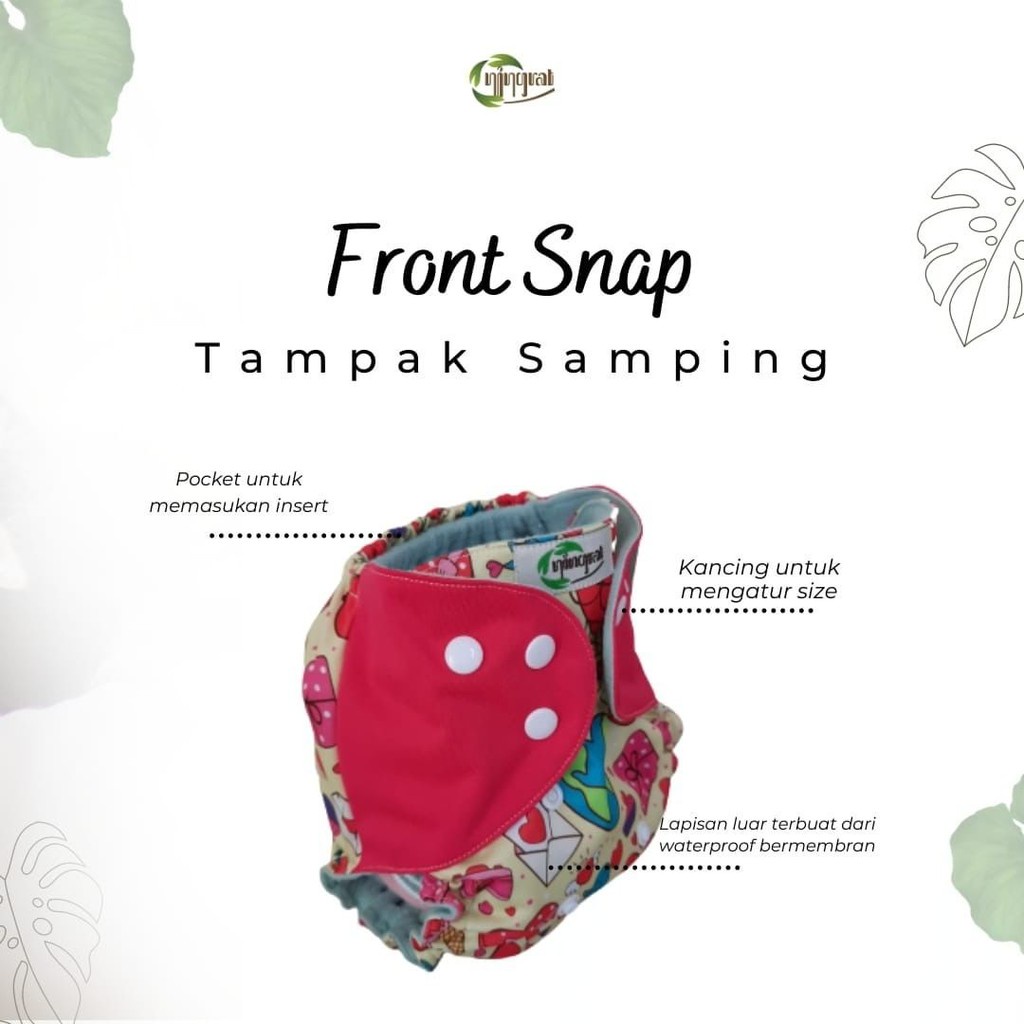 Ningrat Clodi Front Snap 2 Insert Popok Kain Cuci Ulang Tipe Kancing Cloth Diapers dari Newborn