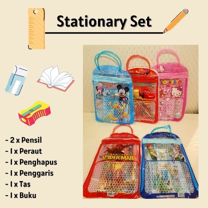 

SET ALAT TULIS TAS (2235) Tas Pencil Peraut Penggaris Penghapus MURAH