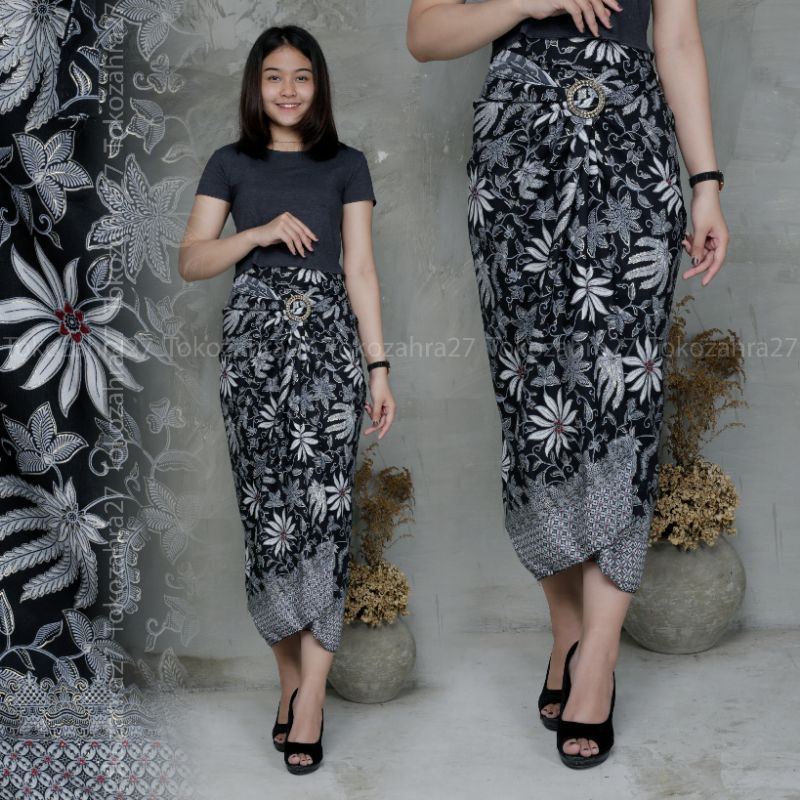 Rok Serut Batik Motif Pisang Rok Bawahan Kebaya Rok Lilit Instan Rok Kondangan