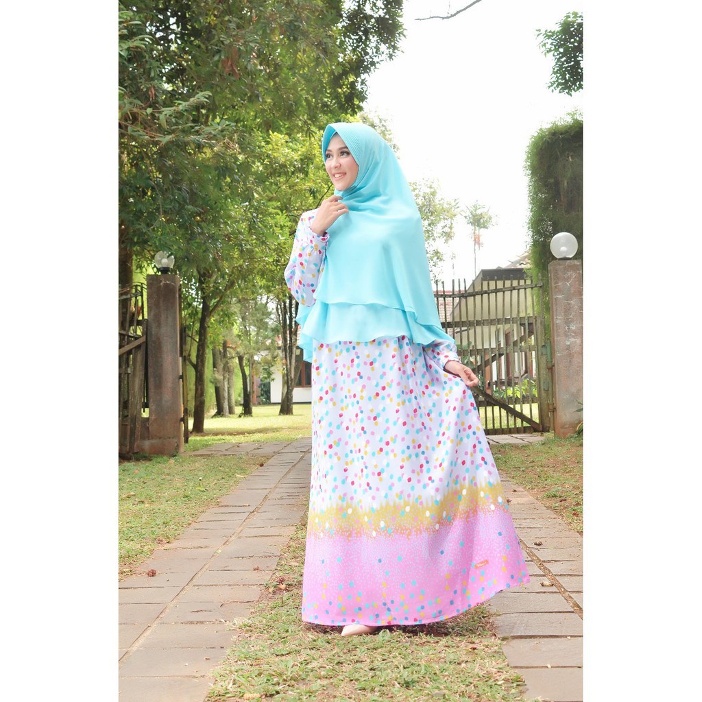 Gamis Nibras NS 30 Diskon 10% ready warna Hijau Muda dan Ungu Muda