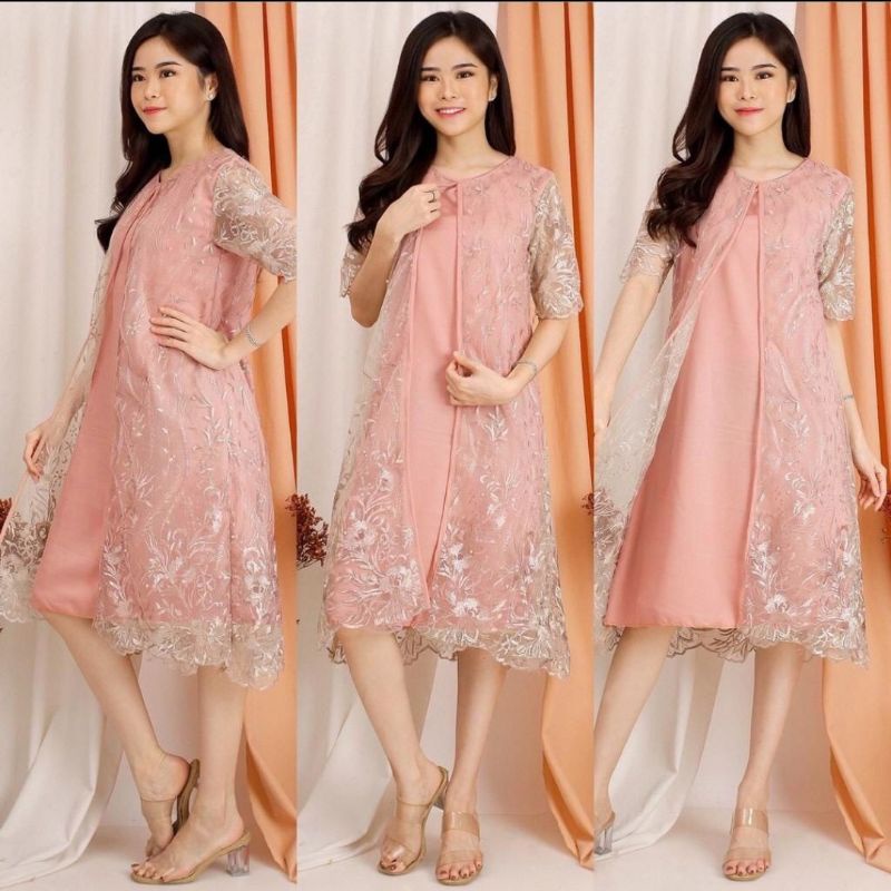 DRESS TILE CANTIK / DRESS PESTA TERBARU/ Dres Meiwa - 17/ DRES CNY 2022 / NEW YEAR DRESS / XMAS DRESS/ TILE BRUKAT TERBARU