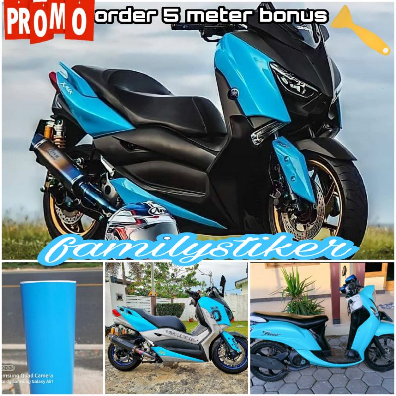 Sekotlet Motor Biru Muda Glosy/doff Sticker Skotlet Motor Warna biru