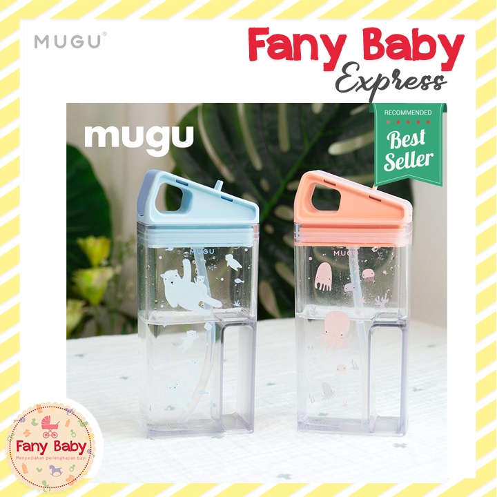 MUGU SQUARE STRAW BOTTLE WITH HANDLE