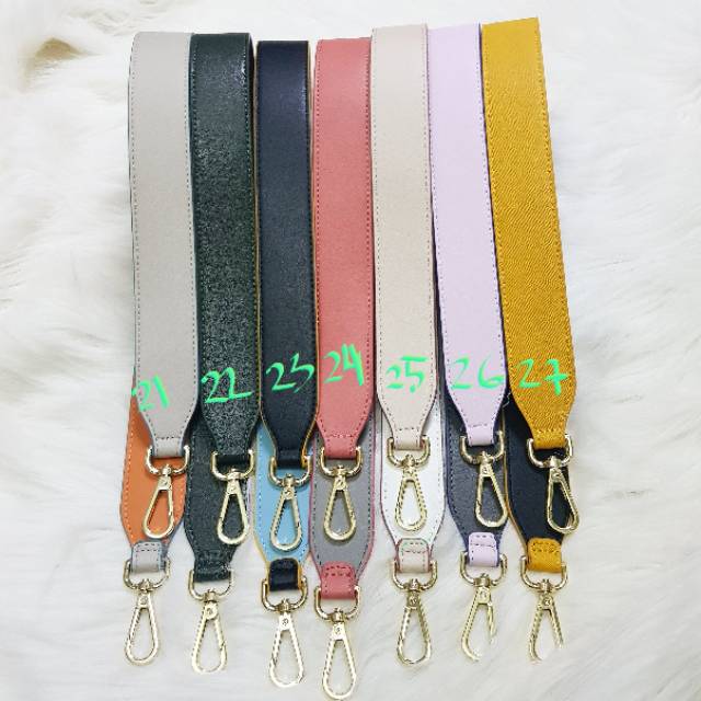 Bag Strap PU Leather polosTali Tas Pendek 90 cm strap tas two tone 2 warna