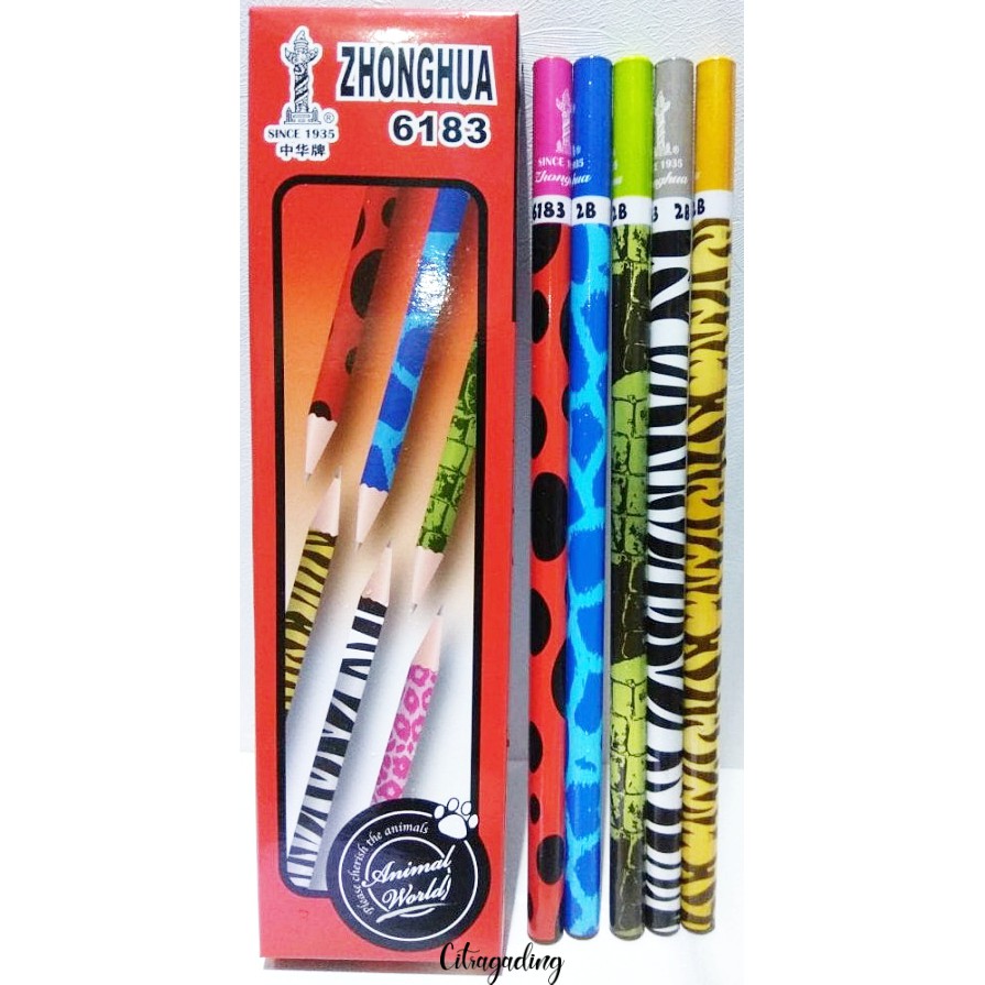

PENSIL KAYU WOODEN PENCIL 6183 ZHONGHUA ZHONG HUA 2B KOMPUTER WARNA METALIK METALLIC LUSIN ECER GROSIR MURAH