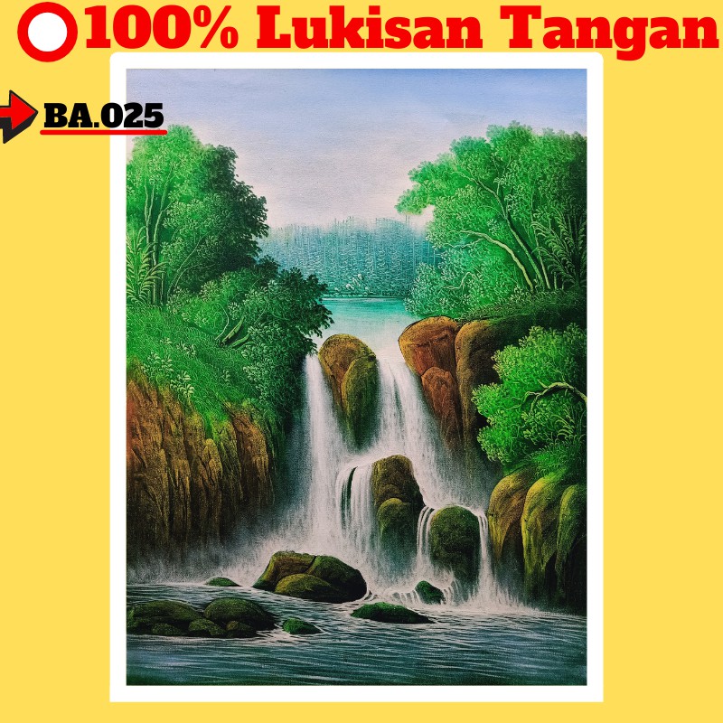 Lukisan Pemandangan Alam Dekorasi Dinding Rumah Ruang Tamu Lukisan Tangan Pajangan Ruang Tamu
