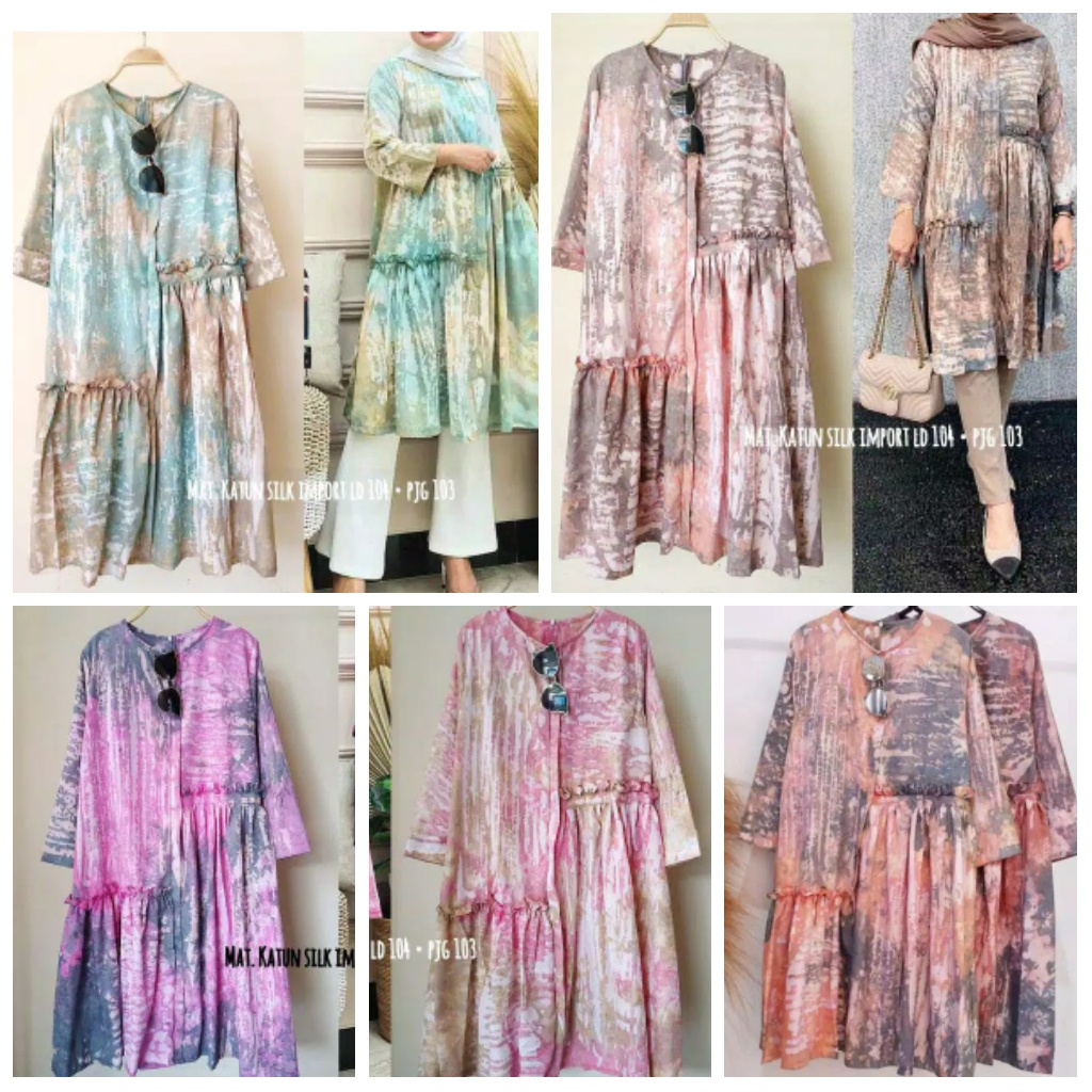 Tunik Terbaru 2021 - Tunik Wanita Terbaru 2021 Kekinian Tunik Jumputan Wanita Tunik Jumbo Rampel Pre