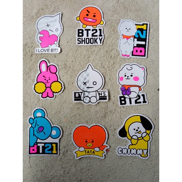 Sticker BTS Size Medium / Stiker Motor , Dinding , Pintu ,mobil karakter BT21