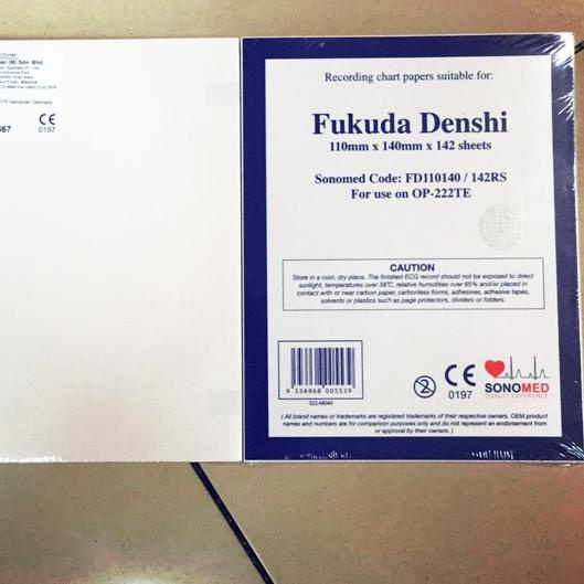 Kertas ekg / fukuda Denshi OP-222TE / 110mm x 140mm x 142 lembar / kertas ekg fukuda / ekg fukuda / 