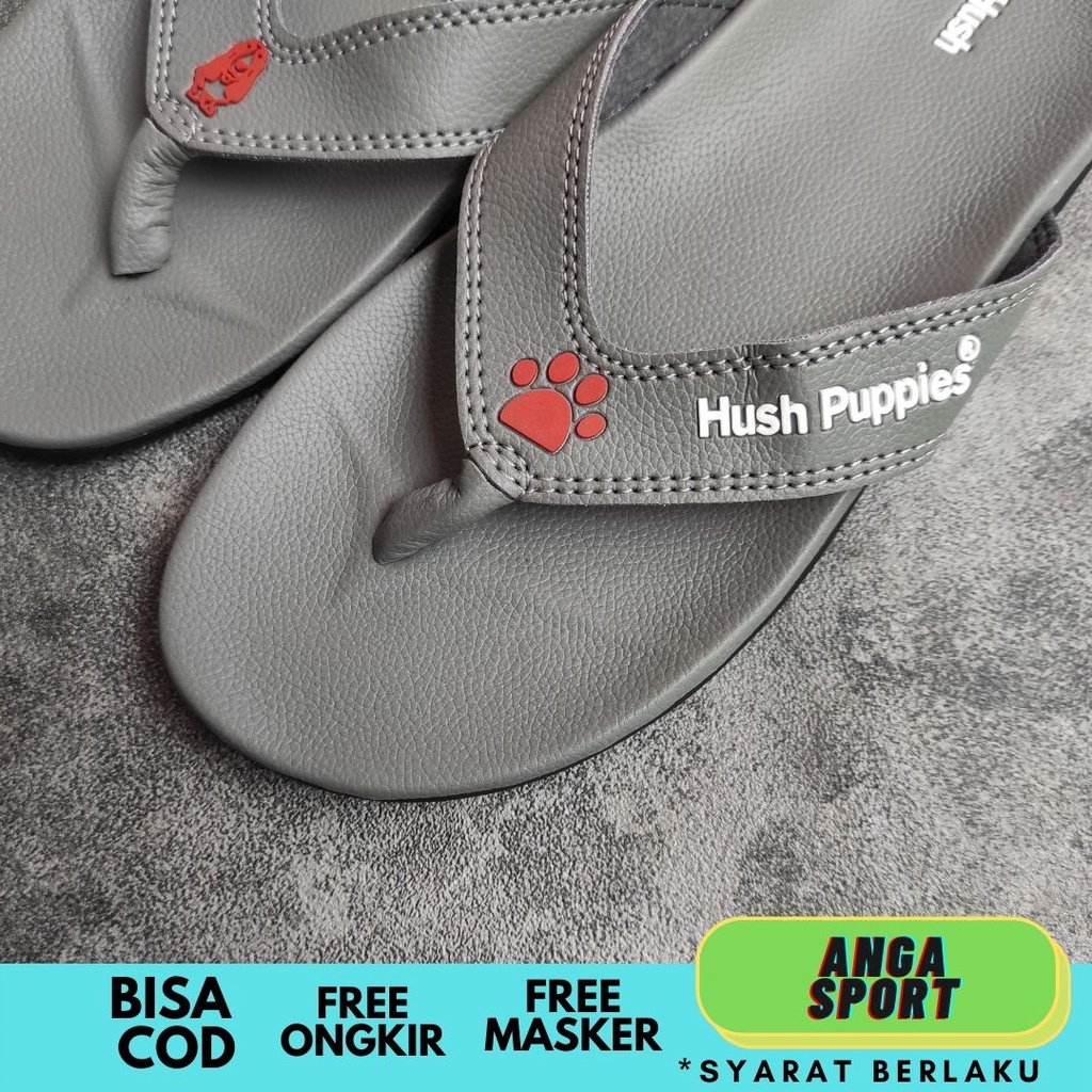 SANDAL HUSH PUPPIES JEPIT PRIA ABU PREMIUM / SENDAL SANTAI JEPIT KANTORAN / SANDAL DISTRO COWOK JEPIT DEWASA KEREN TERBARU