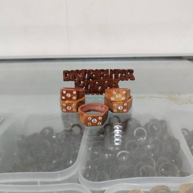 ( SUPER MURAH ) Grosir 5 pcs cincin kokka kaukah kaokah fukakah koka plat mata 5 coklat