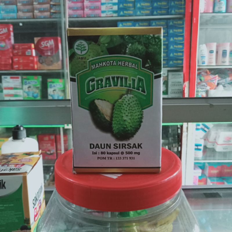 

EKSTRAK DAUN SIRSAK GRAVILIA 80 KAPSUL BPOM