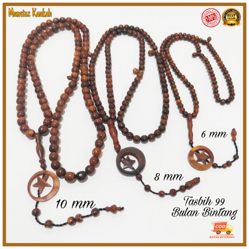 Tasbih kokka kaukah 99 butir bulan bintang original kauka kaoka kaokah koka