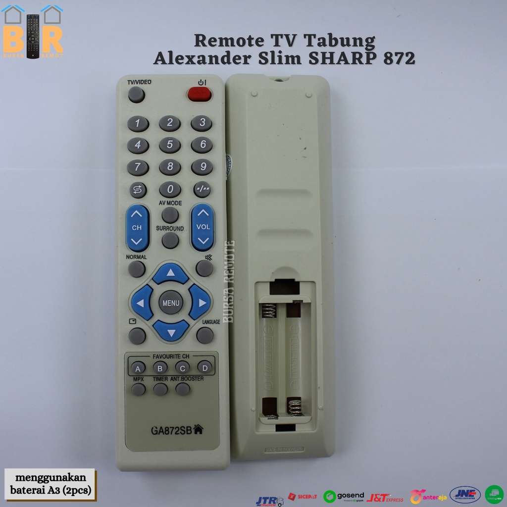 Remot Remote Tv Sharp Alexander Slim II - Tabung slim GA872SB Ecer Dan Grosir