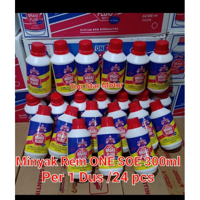 Minyak Rem ONE SOE 300 ml Dot 3 Warna Merah Oli Rem Brake Fluid One Soe 300ml