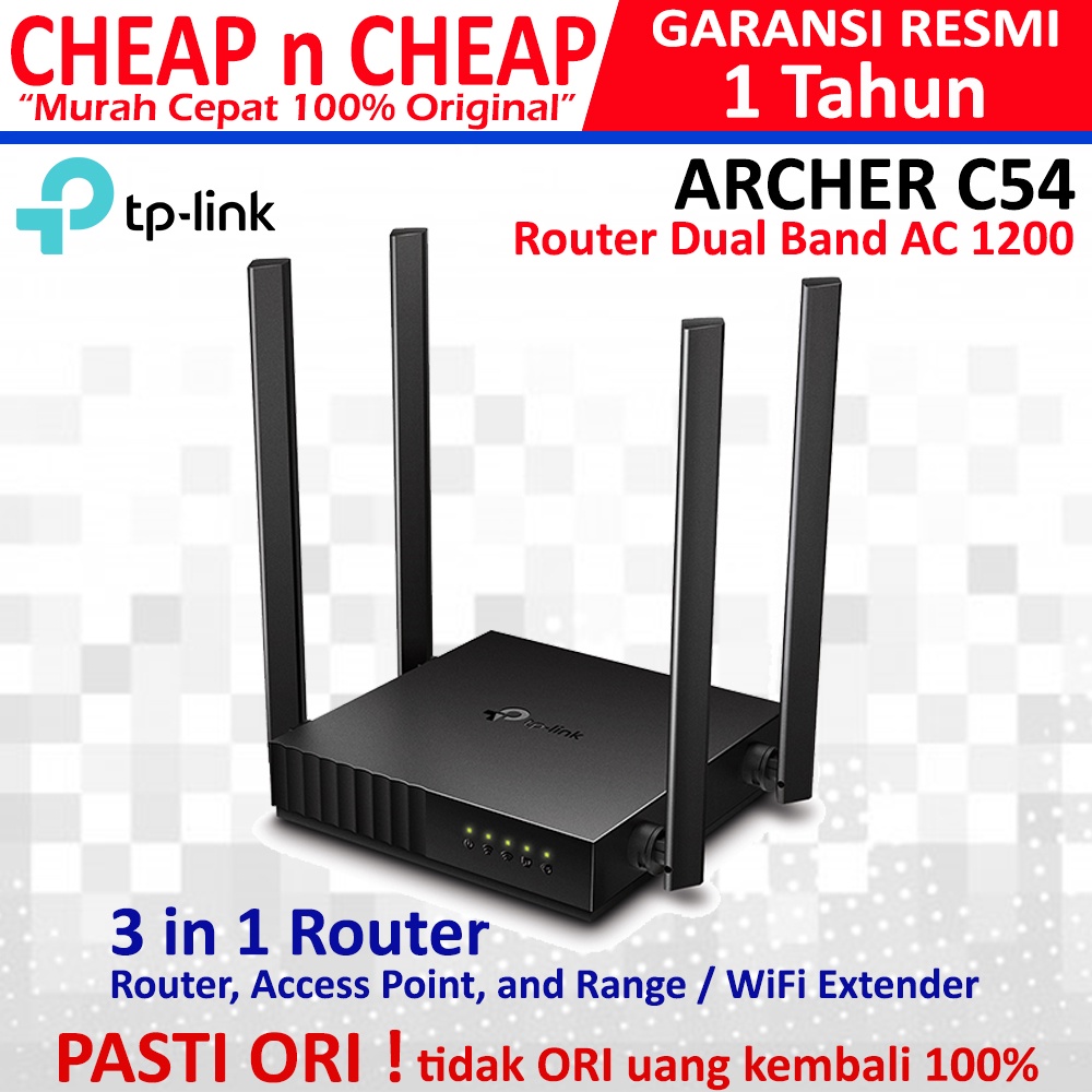 TP-Link Archer C54 - TPLink C 54 Router 4 Antena Wifi Range Extender Access Point